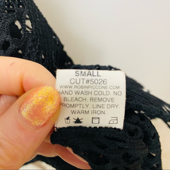 NWOT Robin Piccone Swim Mesh Black Coverup Small - Picture 6 of 6